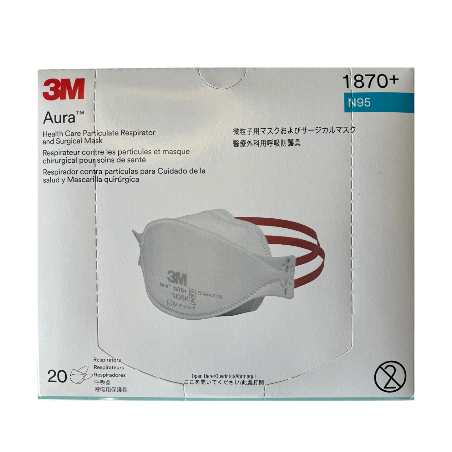 3M Aura Healthcare Particulate N95 Respirator 1870+ Box (20pc) – Aussie ...