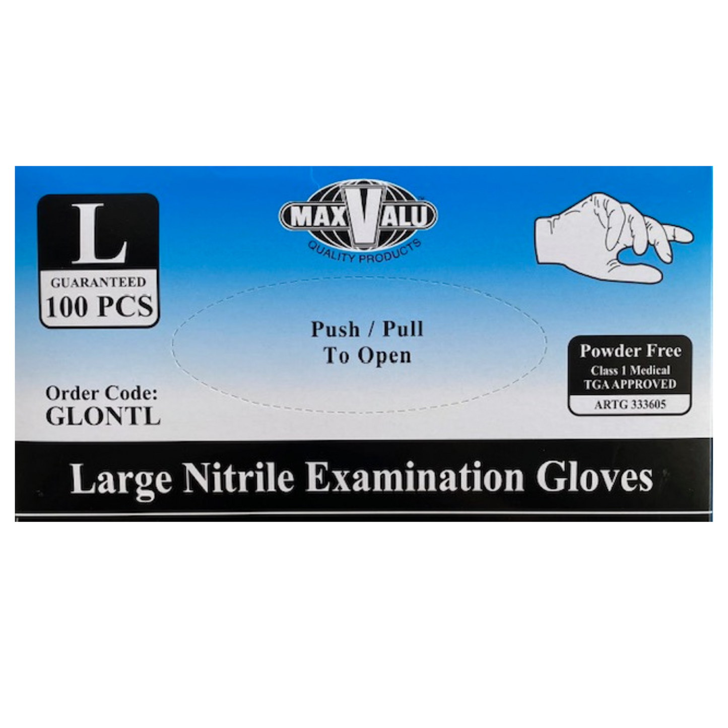 MaxValu Nitrile Gloves L (100pc)