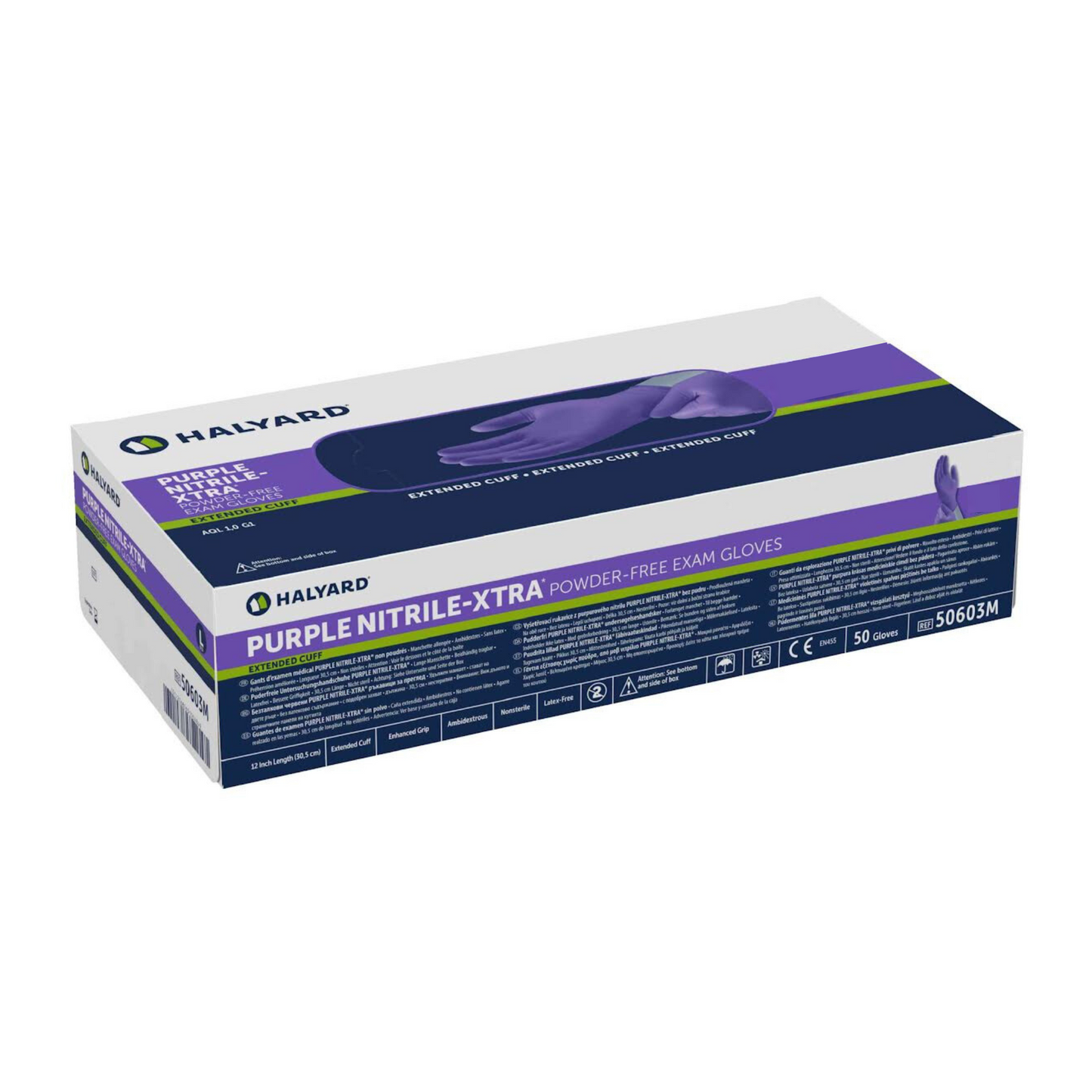 Halyard Purple Nitrile XTRA Exam Gloves S - Carton (500pc)