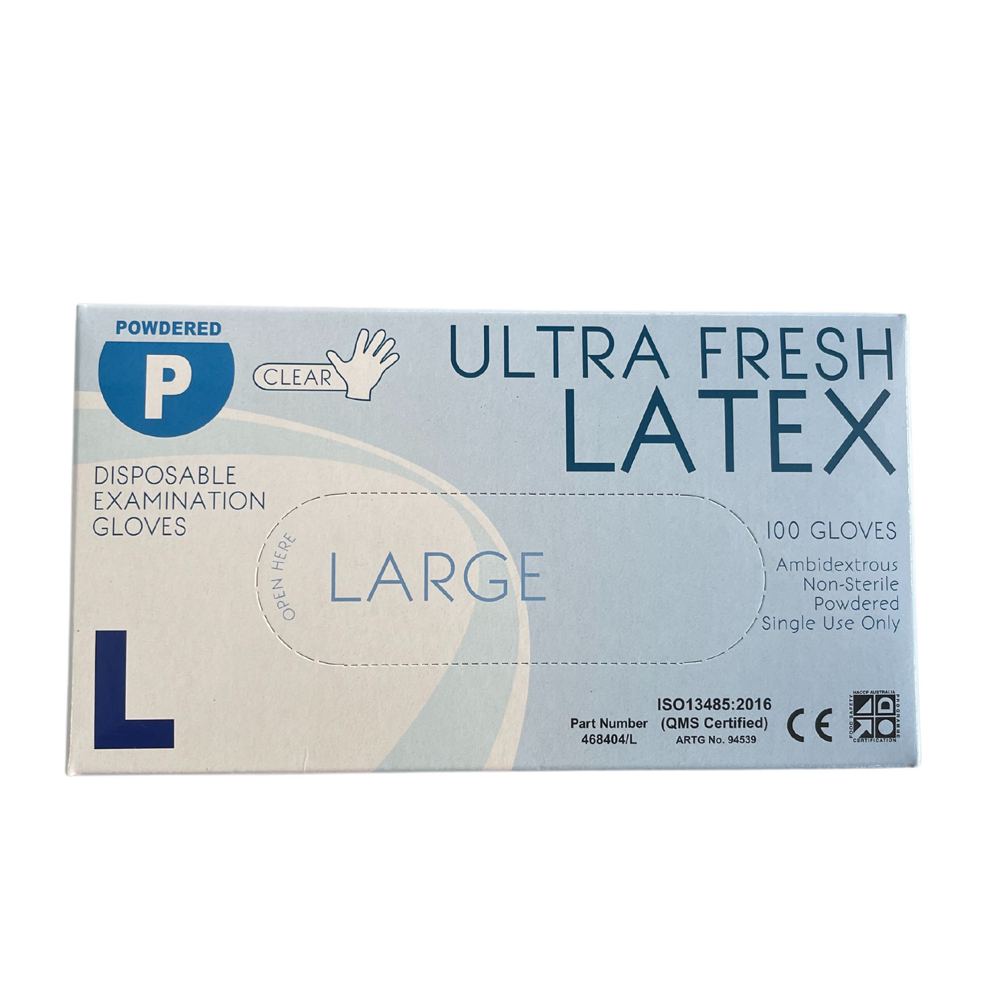 Ultra Fresh Latex Clear Powdered Disposable Gloves Premium Weight - L Carton (1000pc)