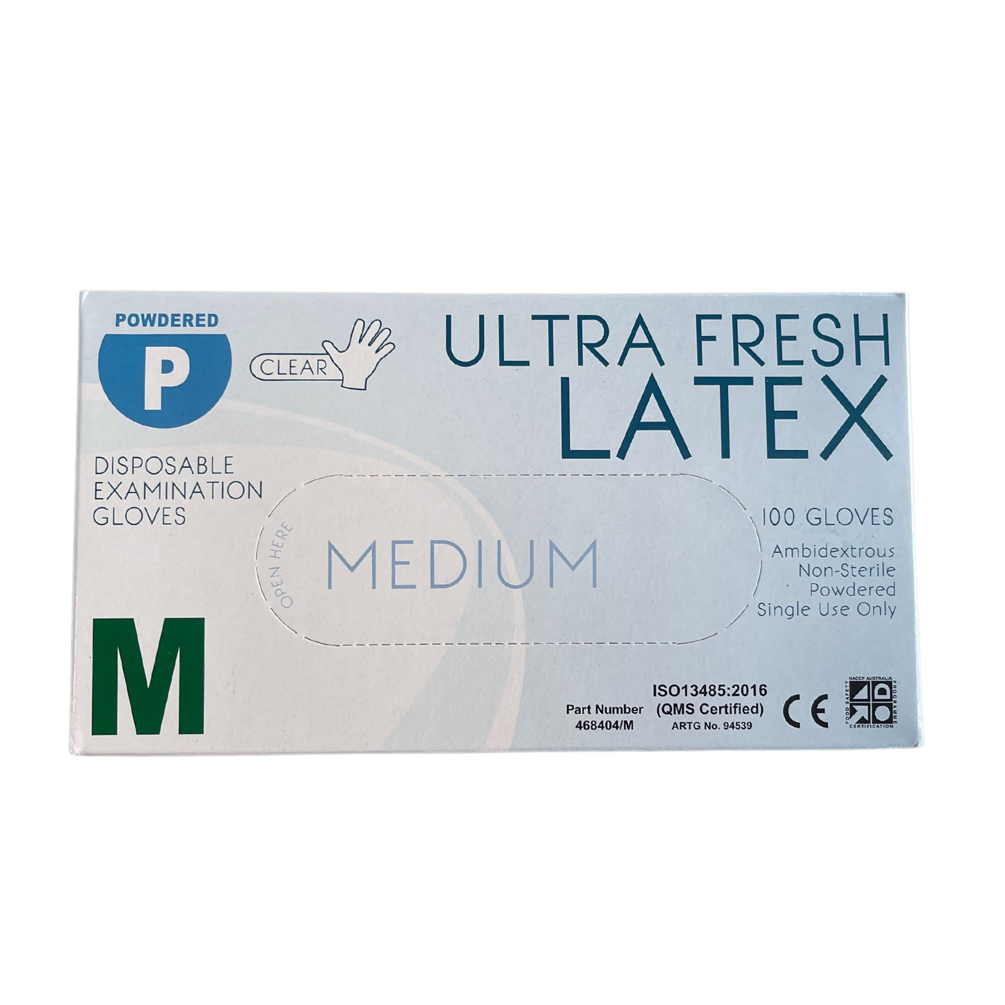 Ultra Fresh Latex Clear Powdered Disposable Gloves Premium Weight - M Carton (1000pc)