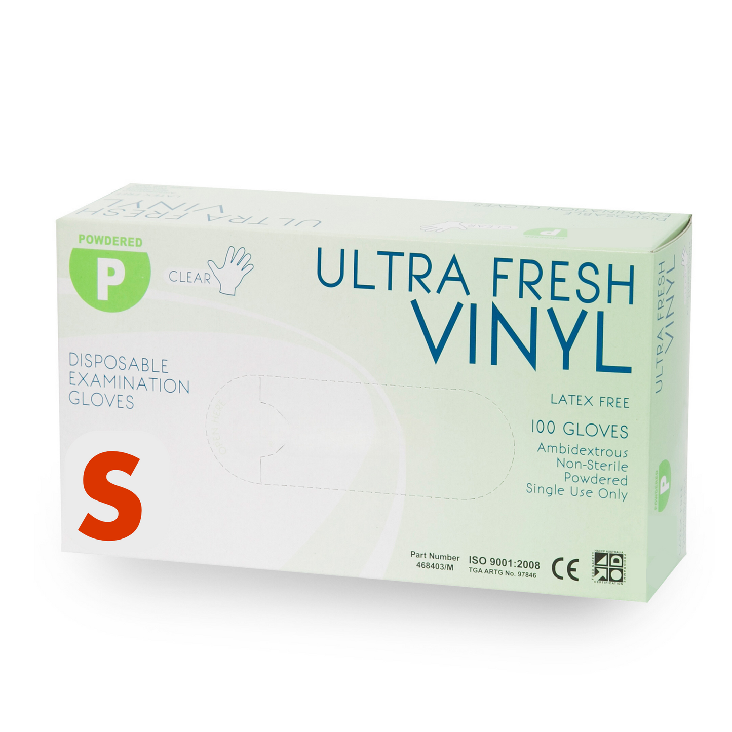Ultra Fresh Vinyl Powdered Clear Gloves S - Box (100pc)