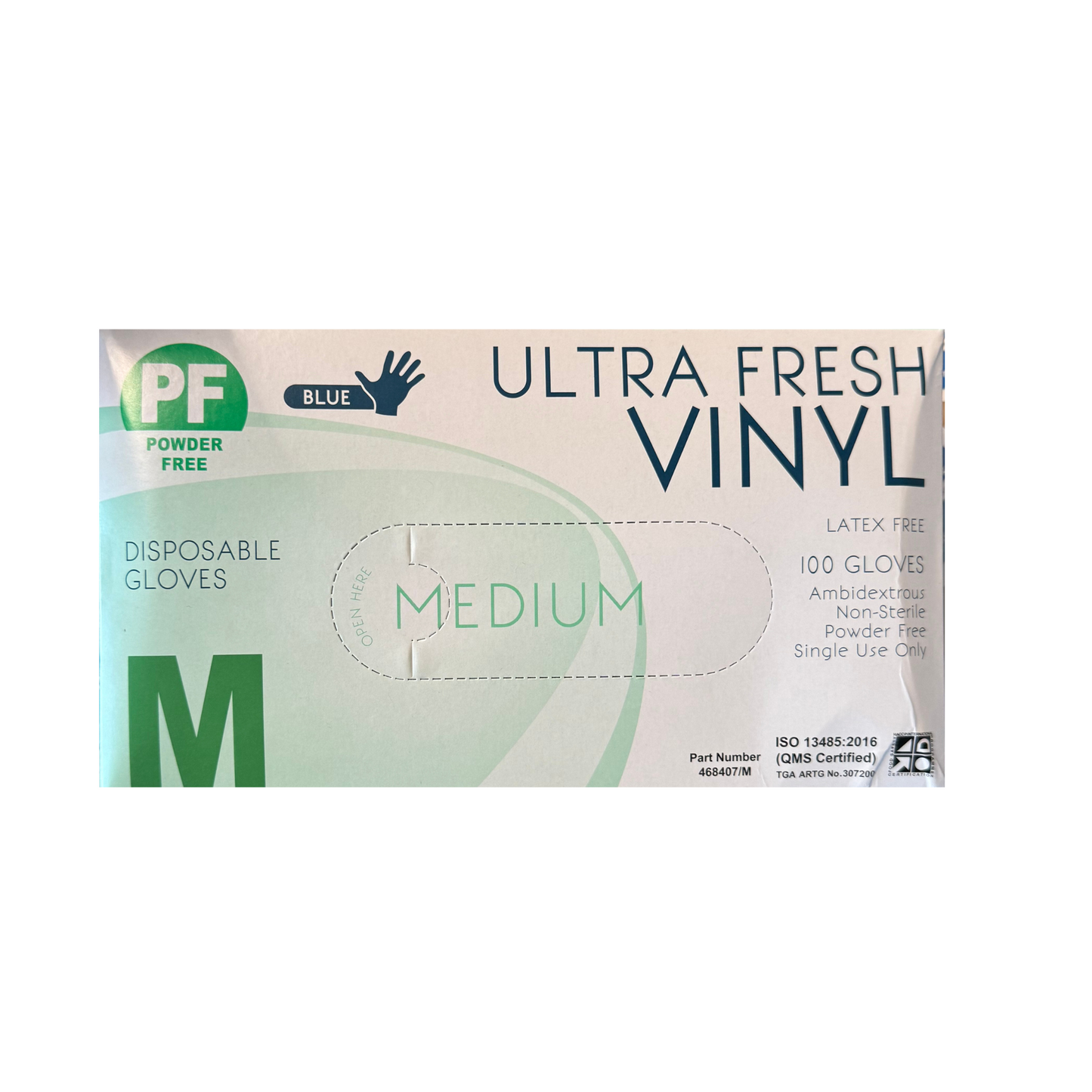 Ultra Fresh Vinyl Gloves Powder Free Blue M - Carton (1000pc)